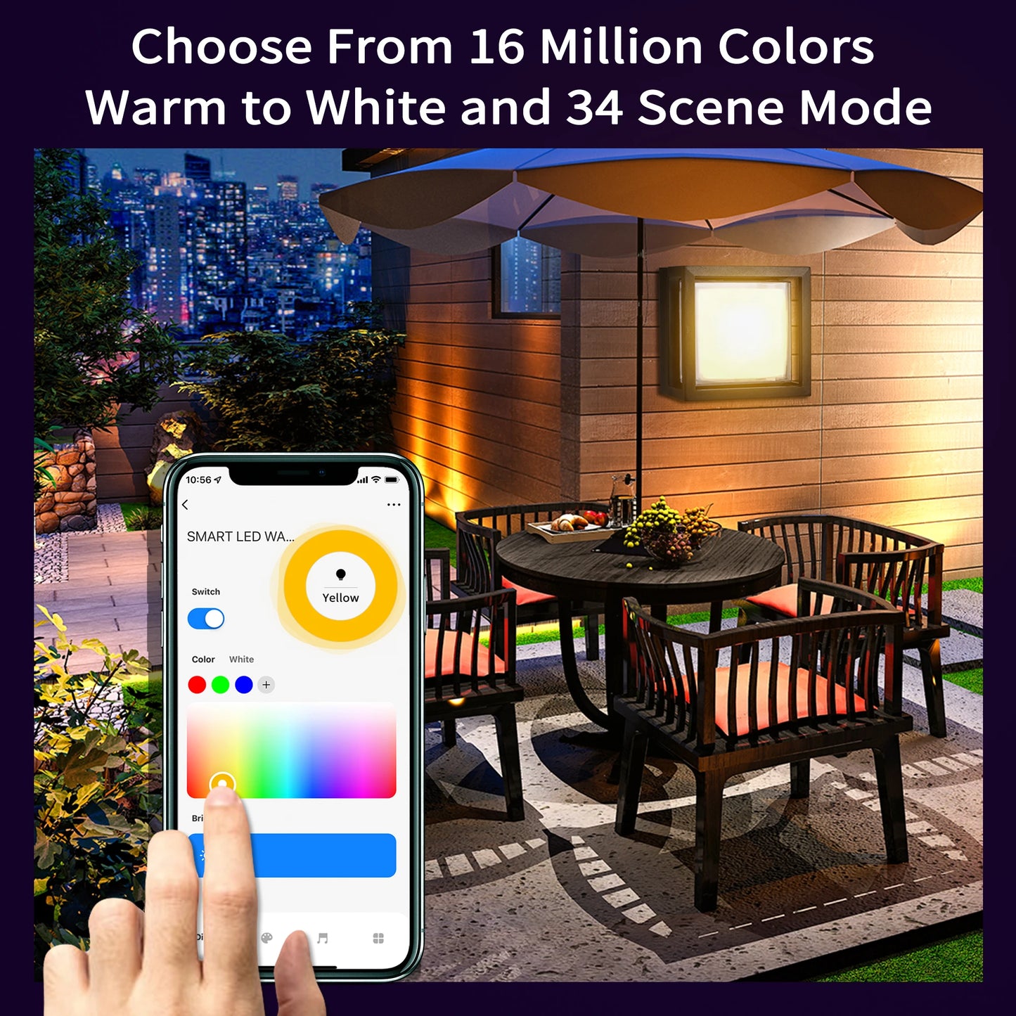 WIFI Smart LED Wall Lamp Outdoor - Voice Control - Alexa - Google