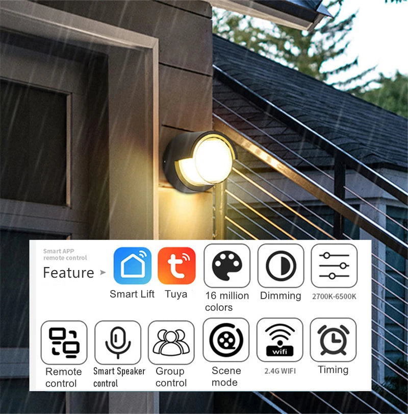 WIFI Outdoor LED Wall Lamp - Waterproof - APP - RGB Dimming