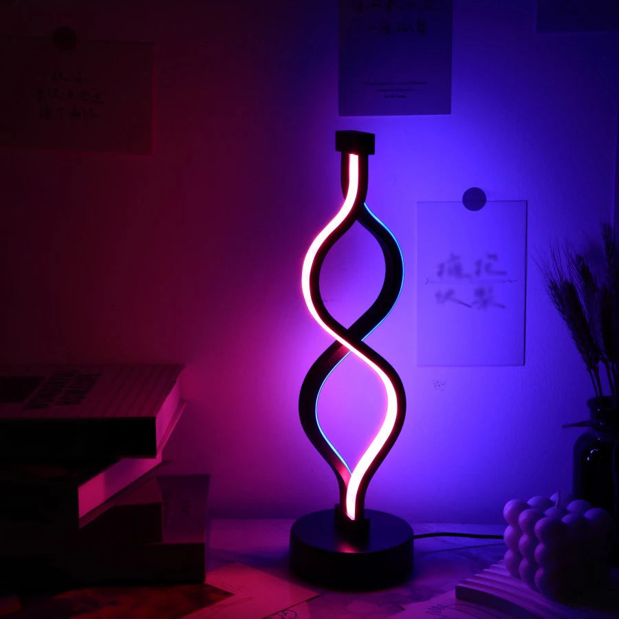 Creative Twist Shape Purple USB Desk Lamp