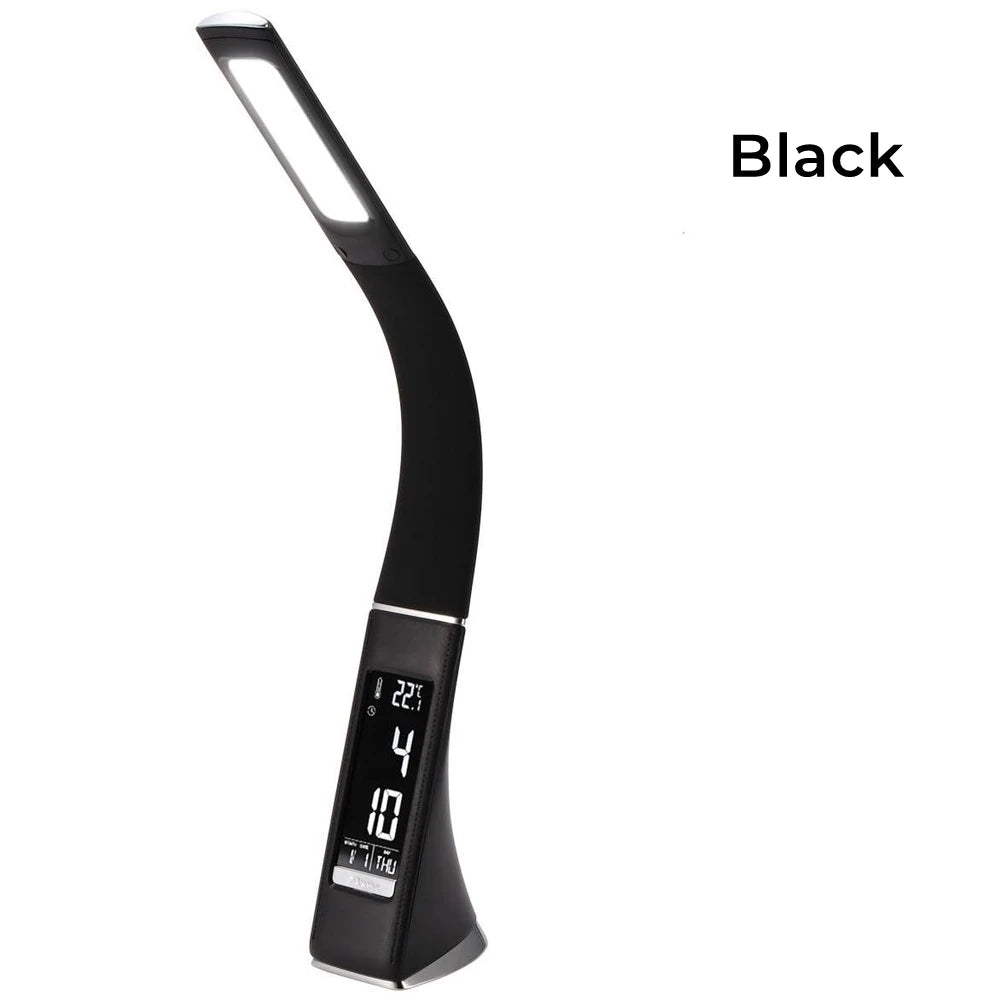 USB LED Desk Lamp with Calendar Temperature Alarm Clock