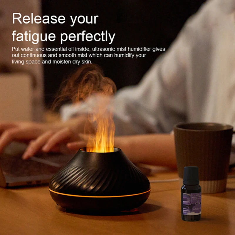 Volcanic Aroma Diffuser - USB - Flame Night Light