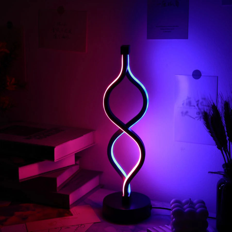 Creative Twist Shape Purple USB Desk Lamp