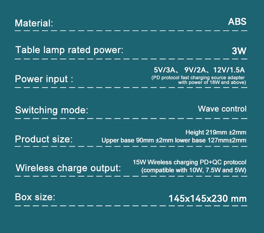 Wireless Charging Rotating Suspension with Decorative LED Lights