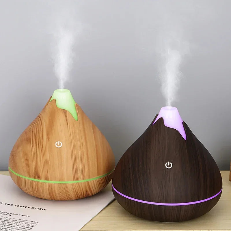 Wood Grain Aromatherapy - Remote Control - 7 Color LED Light