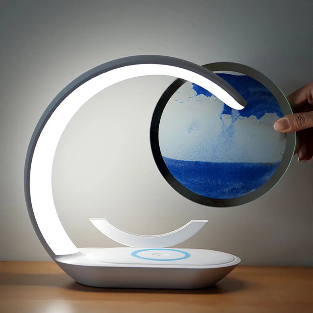 Quicksand Lamp with USB Wireless Charging