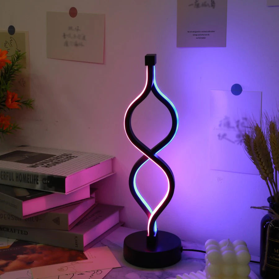 Creative Twist Shape Purple USB Desk Lamp