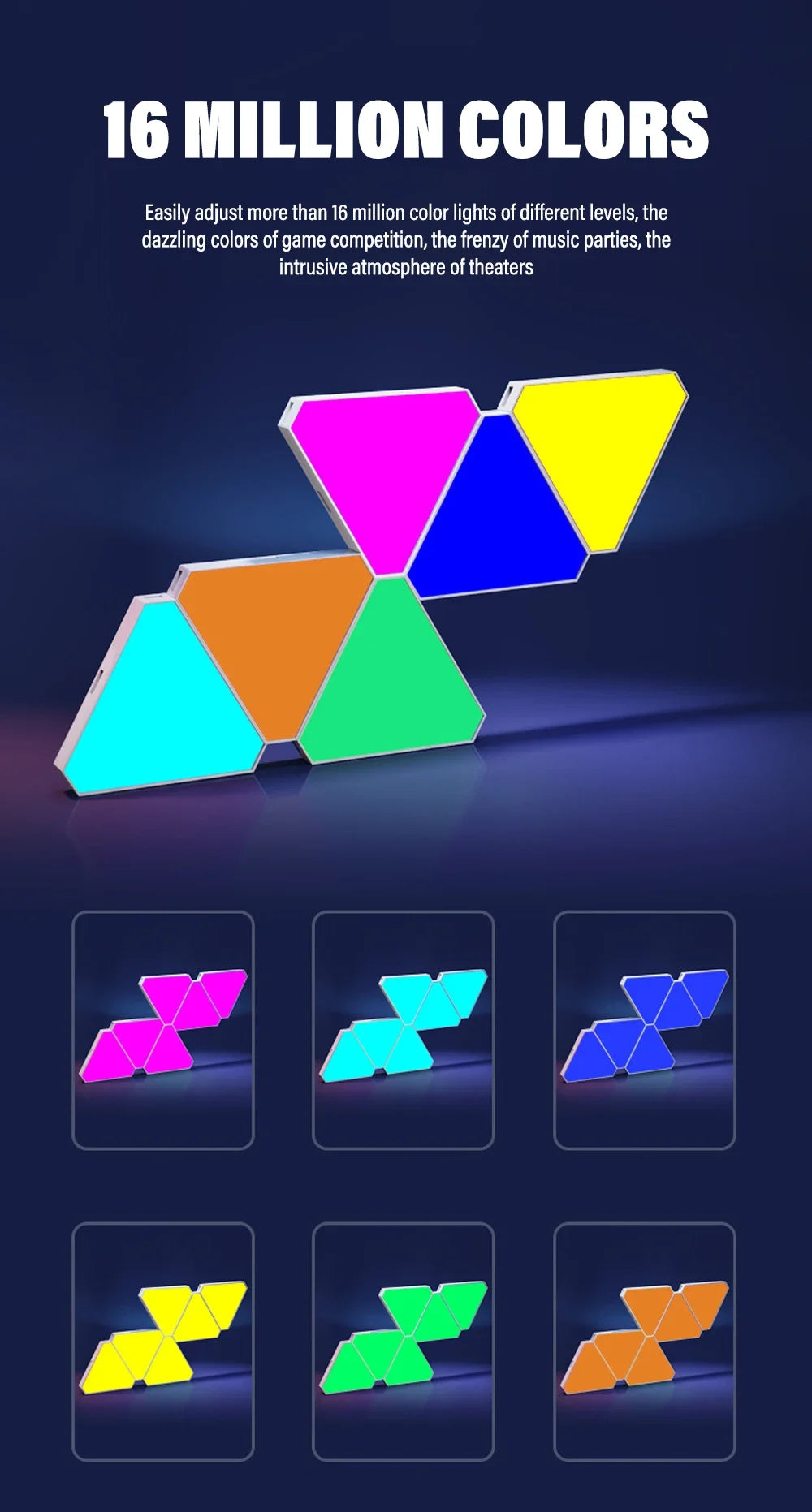 Triangle LED Quantum Light - RGB - APP Control - Wall Light