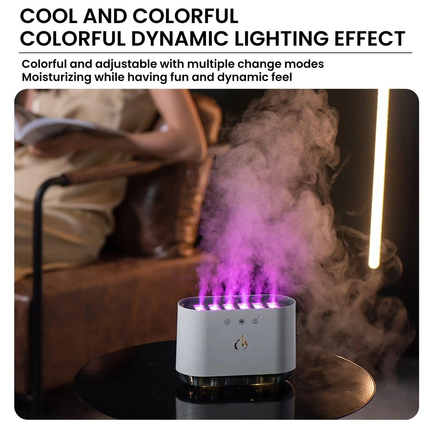 Dynamic Music Ultrasound Flame Air Humidifier - RGB Led Light