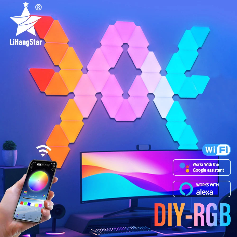 Smart WIFI triangle LED light - RGB - APP Control - Music synchronization