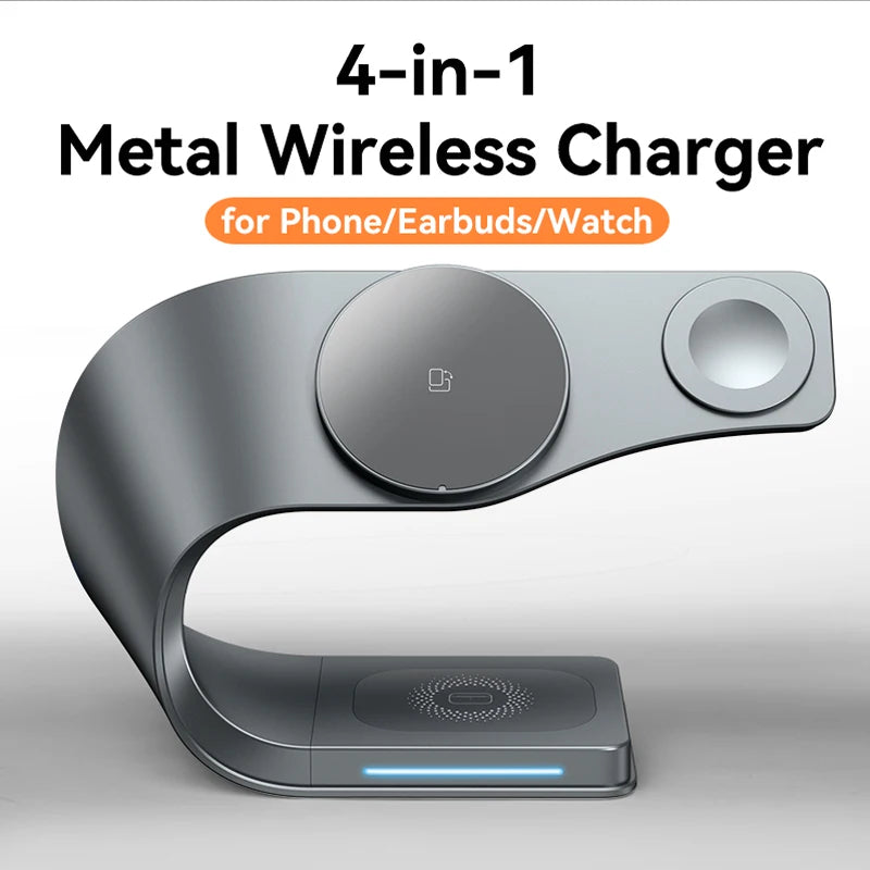 4 in 1 Metal Shell Wireless Charger for iPhone