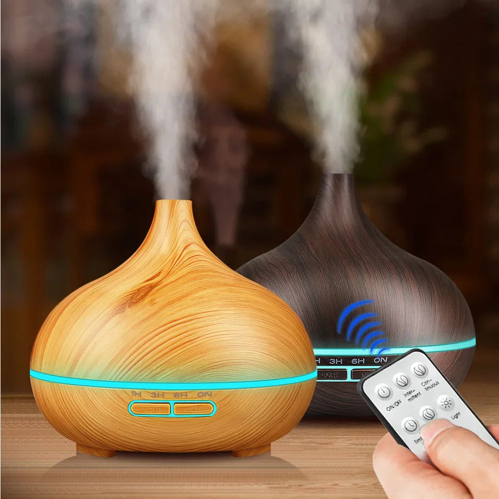 Aromatherapy - Wood Grain - Remote Control - 7 Color Lights